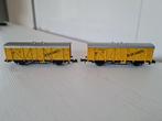3 Minitrix bananenwagons, Gebruikt, Gelijkstroom, Trix, Wagon