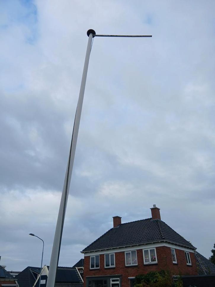 Aluminium Vlaggenmast 7m met Uithouder, Diversen, Vlaggen en Wimpels, Ophalen