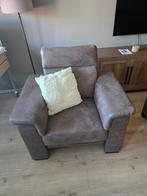 Comfortabele fauteuil microleder kleur coffee, Huis en Inrichting, Fauteuils, Ophalen, Gebruikt, Industrieel, 50 tot 75 cm