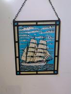Glas in lood schilderij zeilschip, Antiek en Kunst, Ophalen of Verzenden