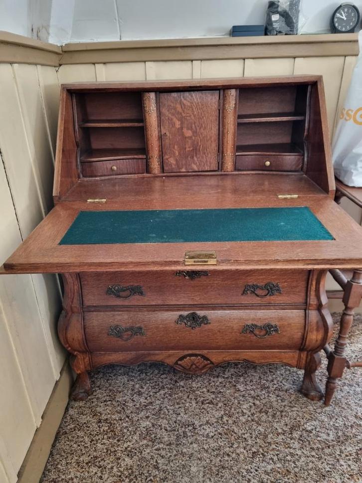 Antieke secretaire, bureau met lades, Huis en Inrichting, Tafels | Kaptafels, Gebruikt, 100 tot 150 cm, 50 tot 100 cm, Hout, Ophalen