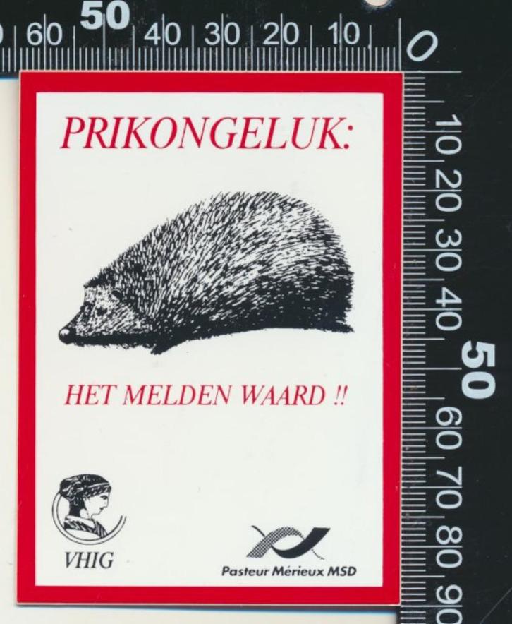 Sticker: Prikongeluk - Het melden waard, Verzamelen, Stickers, Zo goed als nieuw, Dier en Natuur, Ophalen of Verzenden