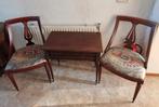 Mahoniehouten tafeltje met 2 stoelen, Antiek en Kunst, Ophalen