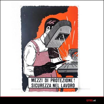 Italiaans waarschuwingsbord – Mezzi di Protezione! beschikbaar voor biedingen