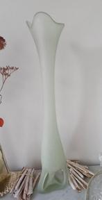hoge vaas hoog handgeblazen 2 kg Fidrio + kunstboeket 68 cm, Overige kleuren, 50 tot 75 cm, Ophalen of Verzenden, Glas
