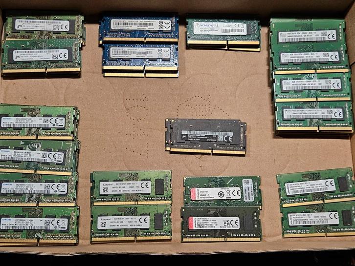 Verschillende merken 4gb laptop ram geheugen ddr4 pc4 2666v, Computers en Software, RAM geheugen, Gebruikt, Laptop, 4 GB, DDR4