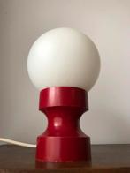 Vintage houten lampje met glazen bol, Huis en Inrichting, Lampen | Tafellampen, Minder dan 50 cm, Gebruikt, Vintage, Ophalen of Verzenden