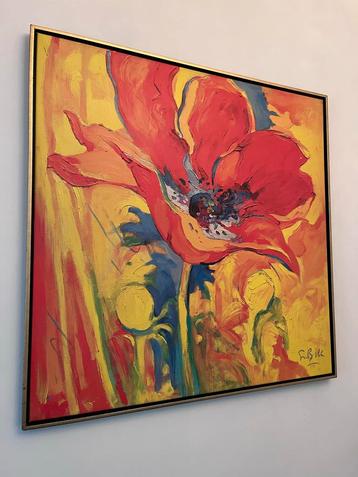 Abstract Bloem Schilderij - Olieverf beschikbaar voor biedingen