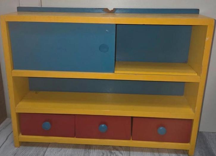 Retro Vintage Kinderkastje Jaren 70, Huis en Inrichting, Kasten | Kledingkasten, Gebruikt, Minder dan 100 cm, Minder dan 50 cm