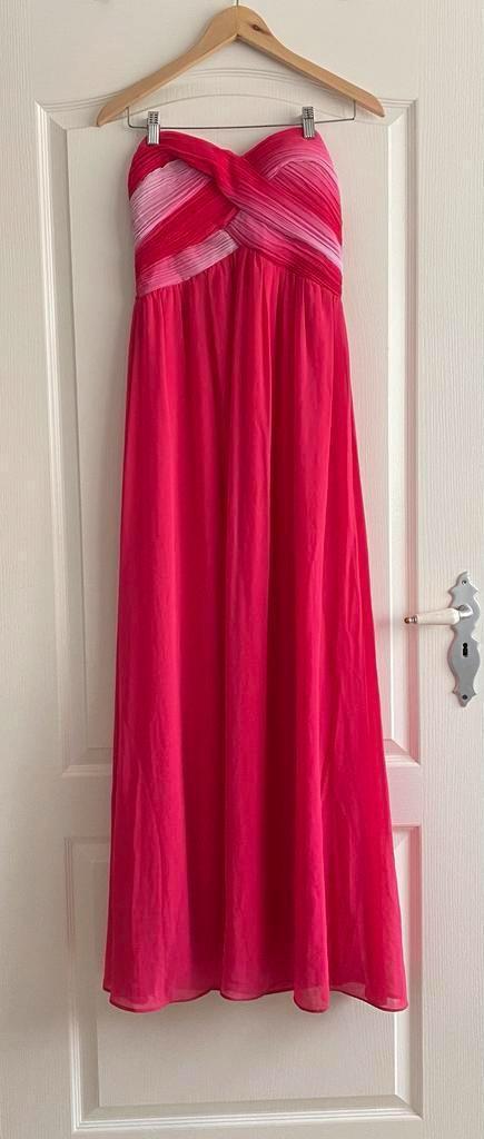 Jane norman lange jurk galajurk maxidress fuchsia roze 38 M, Kleding | Dames, Gelegenheidskleding, Zo goed als nieuw, Galajurk