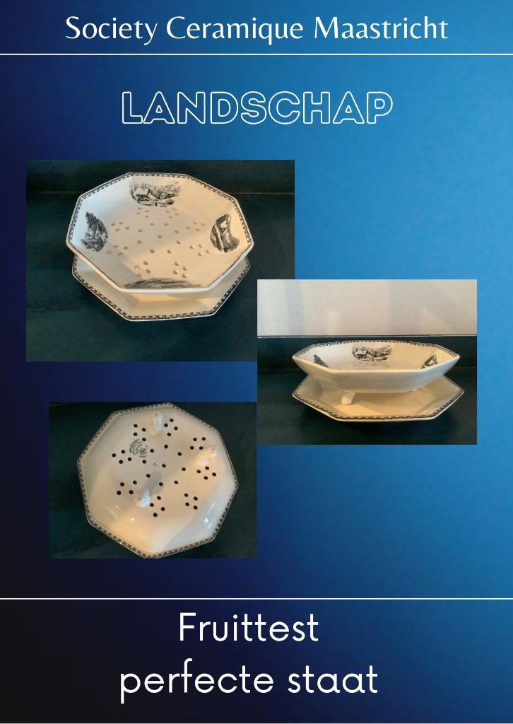 Societe Ceramique Landschap servies delen, Antiek en Kunst, Antiek | Servies los, Ophalen of Verzenden