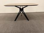 Deens ovale eettafel HPL grijs marmer 140x90, 100 tot 150 cm, Zo goed als nieuw, Ovaal, Info@betaalbaar-design.nl