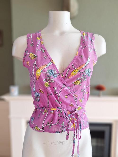 Intimissimi wikkel blouse paars met vogels M 38 gratis verz, Kleding | Dames, Blouses en Tunieken, Zo goed als nieuw, Maat 38/40 (M)