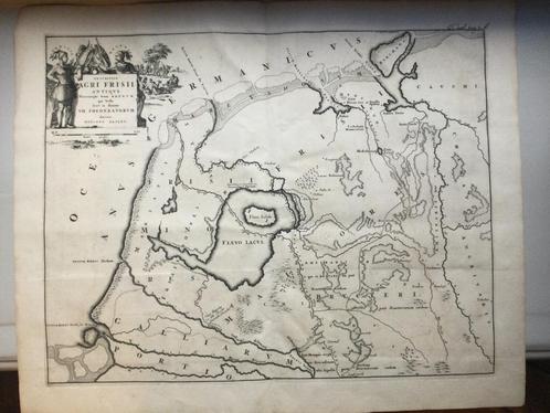 Friesland met Waddeneilanden met IJsselmeer, Halma 1725, Antiek en Kunst, Kunst | Etsen en Gravures, Verzenden