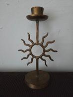 Bronzen kandelaar met zon motief, Ophalen of Verzenden, Koper of Brons