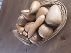 Schaal met fruit van hout., Ophalen of Verzenden, Rond, Hout