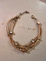 Vintage verzilverd armband strass hangertje bedelarmband, Overige materialen, Ophalen of Verzenden, Zo goed als nieuw, Met strass