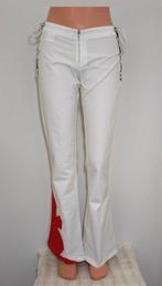Witte heupbroek met zwarte en rode inzetstukken van GSUS, Verzenden, Wit, Zo goed als nieuw, Maat 36 (S)