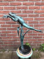 groot bronzen beeld, springende kikker! 60.5 cm hoog, Ophalen of Verzenden