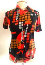 Vintage 70 Ties blouse met print (S), Vintage, Ophalen of Verzenden, Zo goed als nieuw, Maat 36 (S)