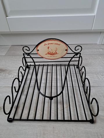 Vintage zwart metalen servethouder met afbeelding haan beschikbaar voor biedingen