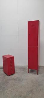 locker kast met  ladenkast (metaal rood gelakt), Huis en Inrichting, Ophalen, Zo goed als nieuw, Stoer