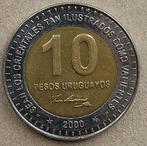 Uruguay, 10 pesos uruguayos 2000, Ophalen of Verzenden, Zuid-Amerika, Losse munt
