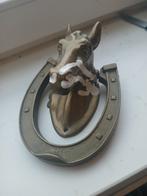 Koperen deurklop in de vorm van een paardenhoofd, Ophalen of Verzenden, Gebruikt