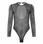 Zwarte fishnet bodysuit / dames catsuit pakje lingerie, Verzenden, Zwart, Body of Korset