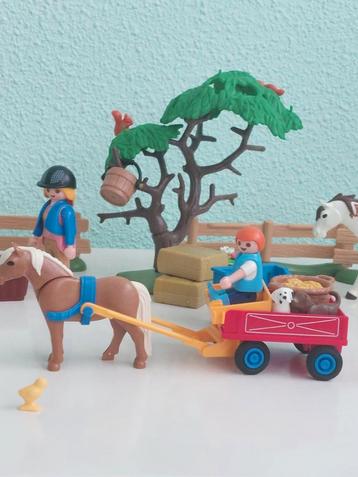 Playmobil ponyweide met hooiwagen  pony's  beschikbaar voor biedingen