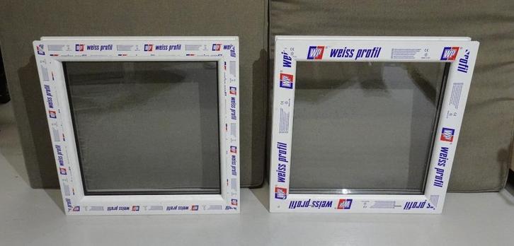 Weiss Profil - Vast Raam 60 x 60 cm 2 Stuks NIEUW, Doe-het-zelf en Verbouw, Glas en Ramen, Nieuw, Gevelraam of Ruit, Minder dan 80 cm