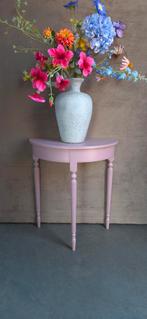 Mooi oudroze halfrond tafeltje sidetable side table haltafel, Huis en Inrichting, Ophalen, Zo goed als nieuw, 75 cm of meer, 60 cm of meer