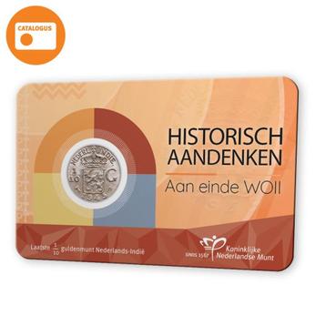 1941 S Coincard 80 jaar einde WOII met 1/10 gulden Ned Indië beschikbaar voor biedingen