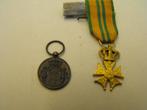 spang miniatuur trouwe dienst en vierdaagsekruis, Nederland, Ophalen of Verzenden, Landmacht, Lintje, Medaille of Wings