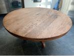 Prachtige oud teak eettafel massief, 160 Ø,, Huis en Inrichting, Ophalen, Rustiek, 150 tot 200 cm, Vijf personen of meer
