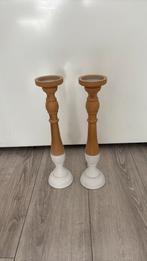 Kaars kandelaars, Ophalen of Verzenden, Zo goed als nieuw, Hout, Minder dan 25 cm