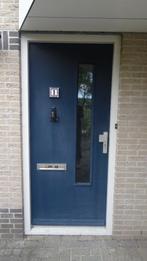 Hardhouten, blauwe voordeur met glas (925 x 2105 mm), 80 tot 100 cm, Ophalen of Verzenden, Buitendeur, 200 tot 215 cm