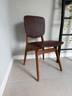 4 eetkamerstoelen (Vintage/Scandinavisch/jaren60), Gebruikt, Bruin, Hout, Ophalen of Verzenden
