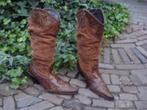 GRATIS VERZENDEN LUXE BRUINE LEREN VINTAGE COWBOYLAARZEN 38