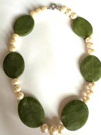 Jade en glasparel collier, Overige materialen, Overige kleuren, Verzenden, Zo goed als nieuw