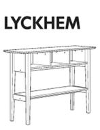 Solide creme sidetable van Ikea Lyckhem, Tweepersoons, Zo goed als nieuw, Stapelbed, 140 cm