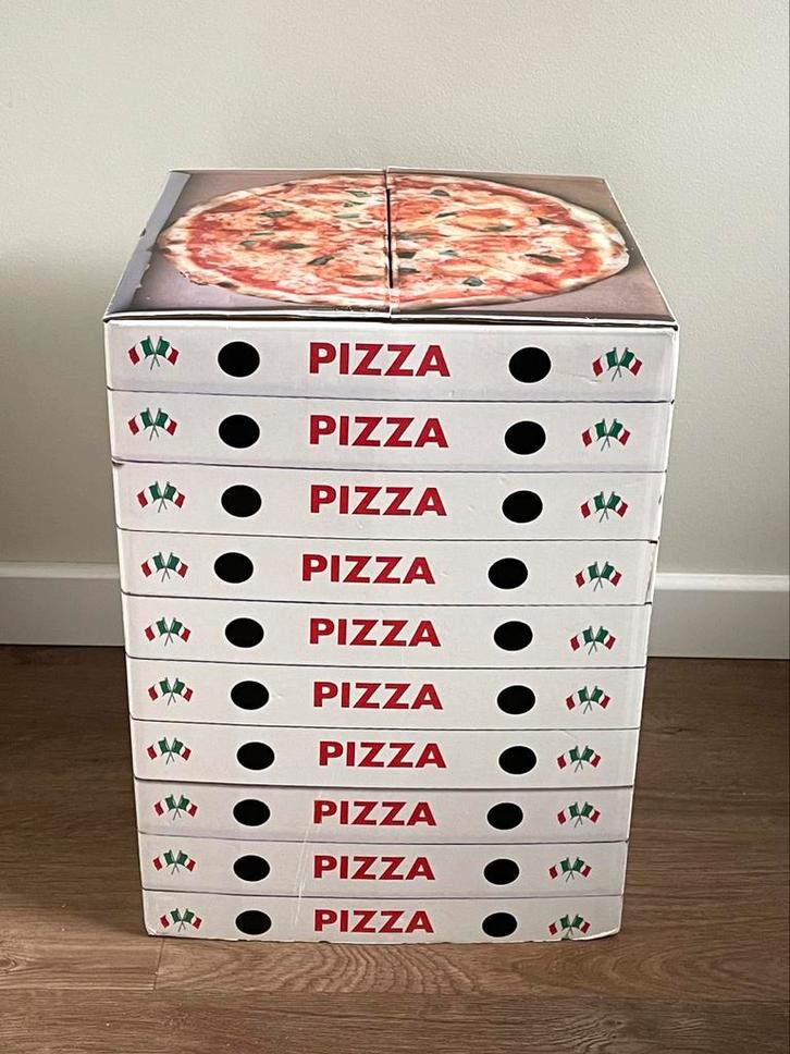 Vintage Krukje Pizza Margherita Nachtkastje Stoel Karton, Huis en Inrichting, Krukjes, Zo goed als nieuw, Overige materialen, Ophalen