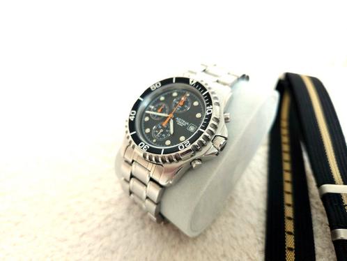 Astina Chronograaf 100m, Sieraden, Tassen en Uiterlijk, Horloges | Heren, Zo goed als nieuw, Overige merken, Staal, Staal, Ophalen of Verzenden