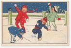 Kinderkaart sneeuw sneeuwballengevecht 1938, Verzamelen, Gelopen, Kinderen, Ophalen of Verzenden, 1920 tot 1940