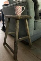 Oud Chinees houten krukje sober sleets imperfect, Ophalen of Verzenden