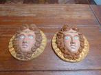 2 keramiek wanddecoraties, vrouwenhoofd, Ophalen of Verzenden
