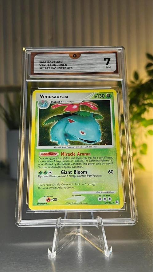 2007 pokemon venusaur holo secret wonders 7 NM, Hobby en Vrije tijd, Verzamelkaartspellen | Pokémon, Nieuw, Losse kaart, Foil