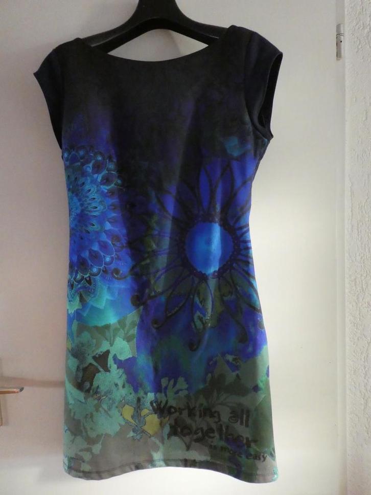 Desigual, mt L, Kleding | Dames, Jurken, Zo goed als nieuw, Maat 42/44 (L), Blauw, Boven de knie, Ophalen of Verzenden