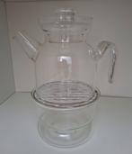 Theepot glas, Glazen Theepot + warmhouder, Ophalen, Zo goed als nieuw