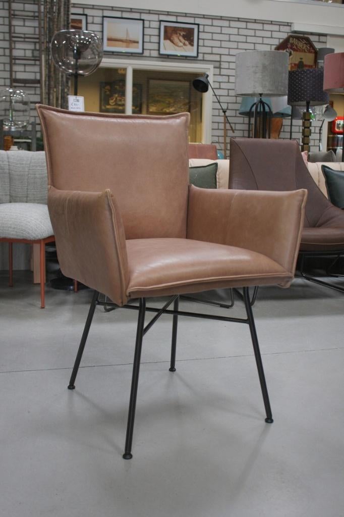 3 x luxe eetkamerstoel SANNE Jess Design leer armleuningen, Ophalen, Zo goed als nieuw, Leer, Drie